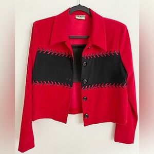 Vintage faux suede cropped blazer